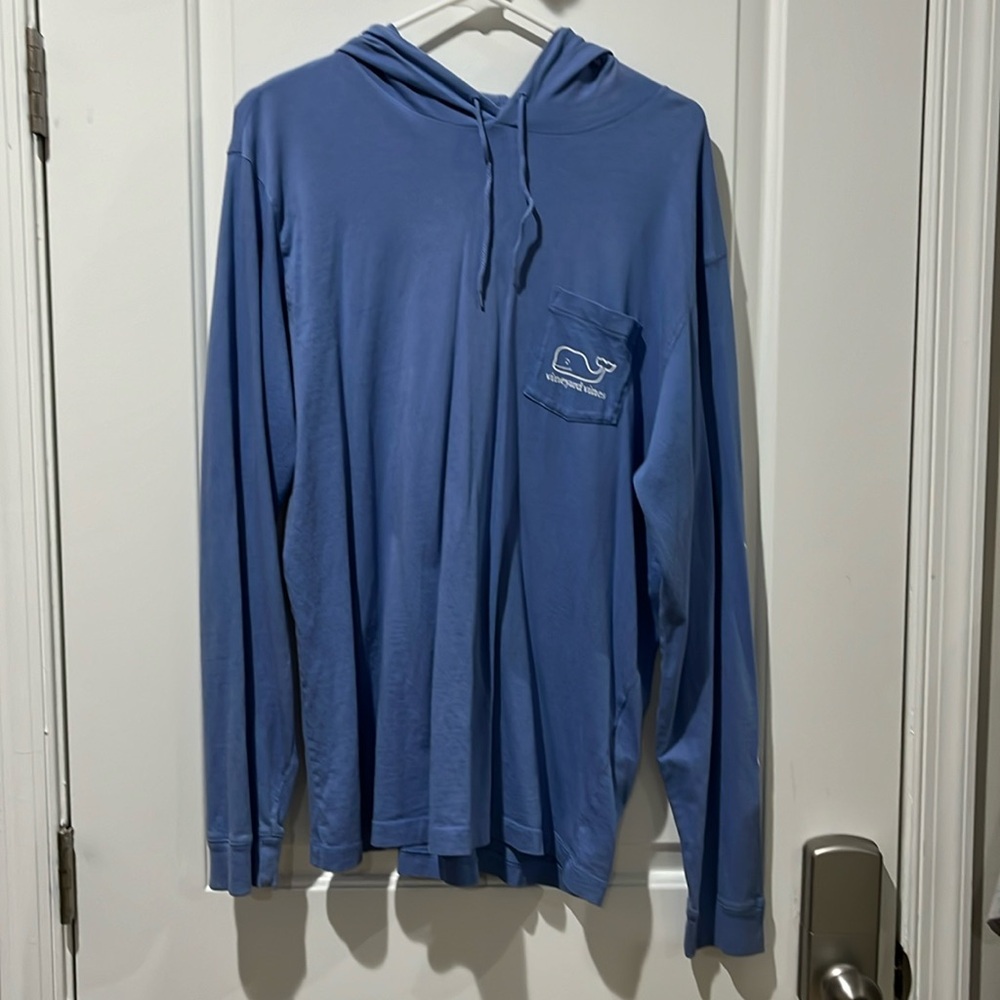Blue vineyard vines lightweight cotton hoodie